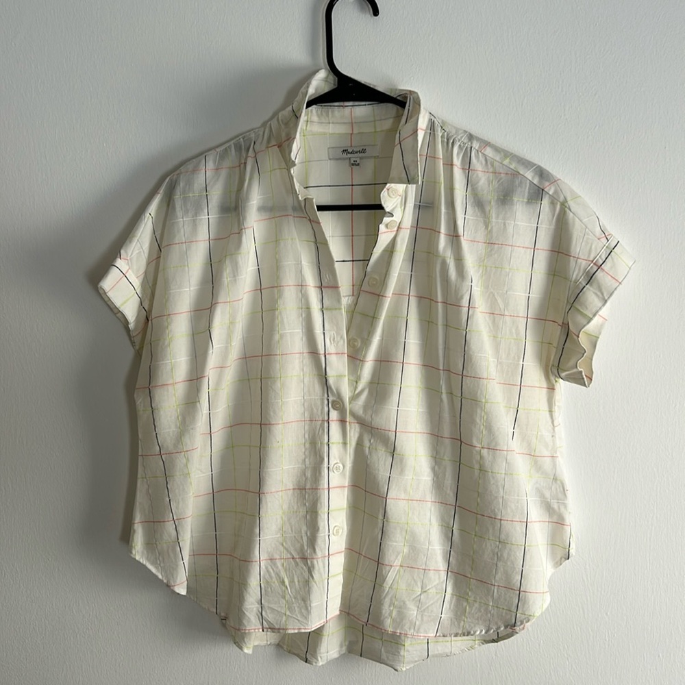 Madewell, cotton, button down blouse. XS. Great condition